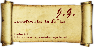Josefovits Gréta névjegykártya